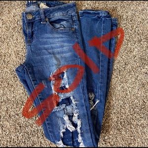 🍉Distress Denim Women’s Skinny Jeans size 1/2